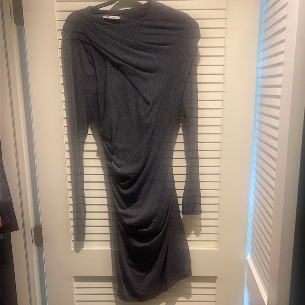 Elegant Gray Long-Sleeve Dress T alexander wang size medium.